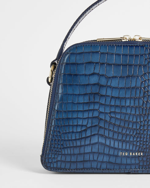 <P>Small Croc Detail Top Handle Bag</P>